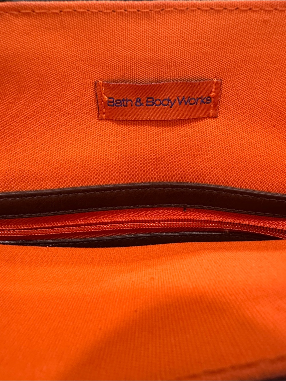 Bath & Body Works Blue Canvas Tote with Brown Trim and Gold Medallion - Picture 2 of 8